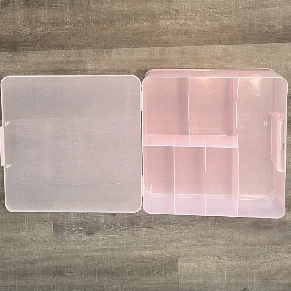 Pink 7 Compartment Scrapbooking Craft Organizer